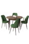 Hanah Home Juego de Mesa y Sillas de Comedor Baroque, Khaki - 5 Piezas